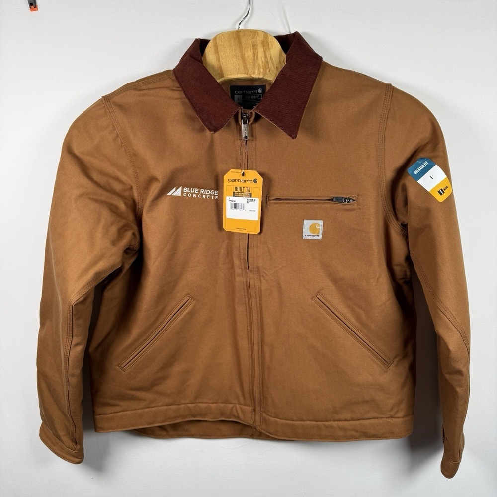 Carhartt Detroit Jacket Mens Large OJ3828-M Duck Blanket Lined Relaxed Fit *LOGO